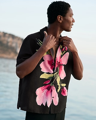 Seersucker Floral Short Sleeve Shirt