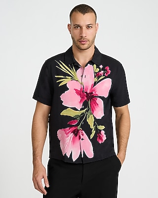 Seersucker Floral Short Sleeve Shirt