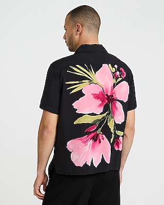 Seersucker Floral Short Sleeve Shirt
