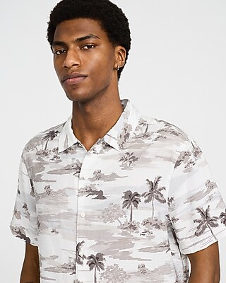 Seersucker Tropical Island Short Sleeve Shirt