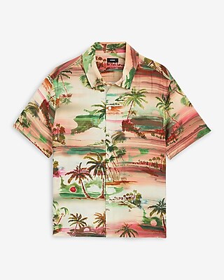 Seersucker Tropical Island Short Sleeve Shirt