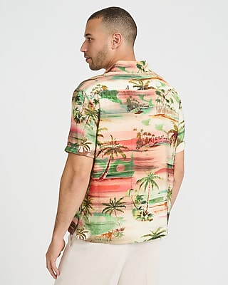 Seersucker Tropical Island Short Sleeve Shirt