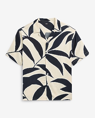 Contrast Palm Short Sleeve Resort Shirt