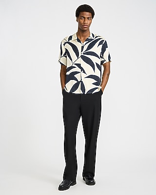 Contrast Palm Short Sleeve Resort Shirt