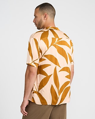 Contrast Palm Short Sleeve Resort Shirt