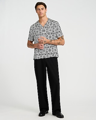 Contrast Tile Short Sleeve Resort Shirt