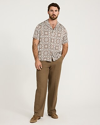 Contrast Tile Short Sleeve Resort Shirt