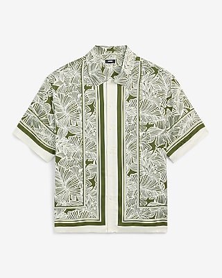 Palm Border Short Sleeve Resort Shirt