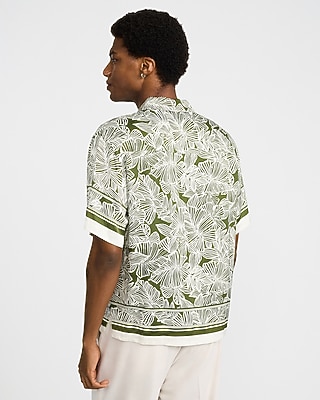 Palm Border Short Sleeve Resort Shirt