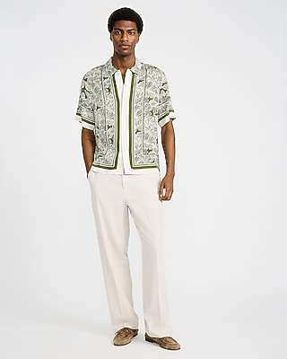 Palm Border Short Sleeve Resort Shirt