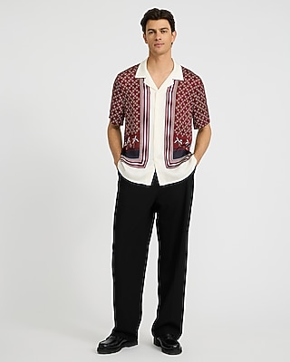 Geo Palm Border Short Sleeve Resort Shirt