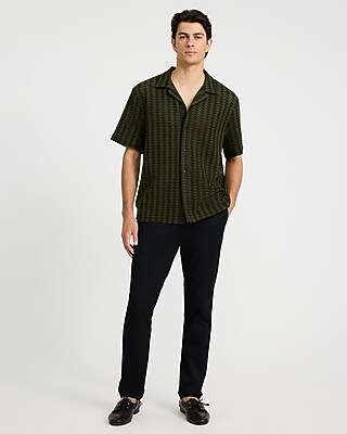 Textured Striped Cotton-Blend Short Sleeve Shirt - thumbnail 4