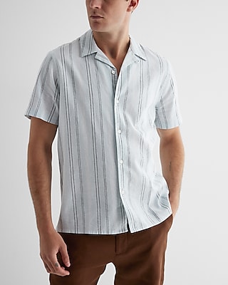 Striped Short Sleeve Button Up, Shop Now at Pseudio!