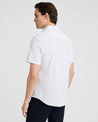 Grid Dot Wrinkle-Resistant Everyday Performance Short Sleeve Shirt
