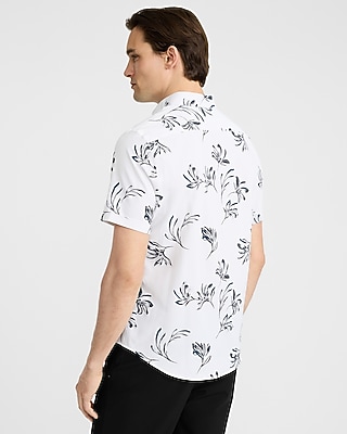Abstract Floral Wrinkle-Resistant Everyday Performance Short Sleeve Shirt