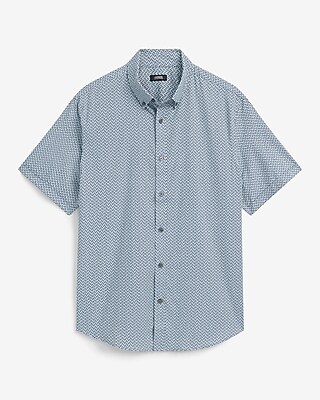 Mini Geo Wrinkle-Resistant Everyday Performance Short Sleeve Shirt