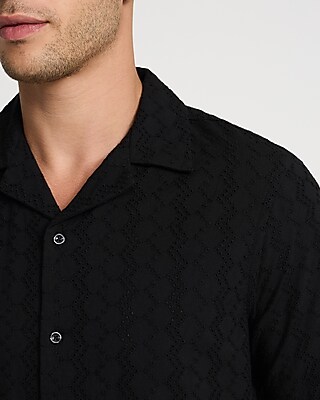 Textured Eyelet Short Sleeve Shirt - thumbnail 2