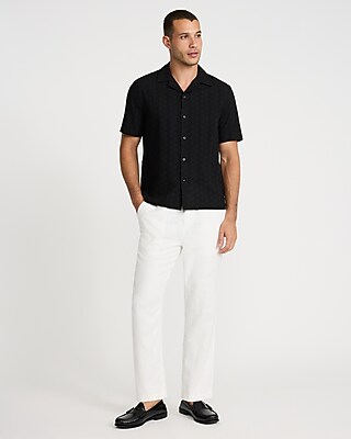 Textured Eyelet Short Sleeve Shirt - thumbnail 4