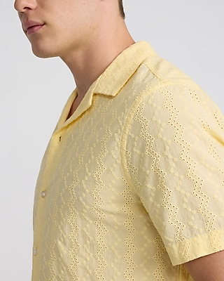 Textured Eyelet Short Sleeve Shirt - thumbnail 8