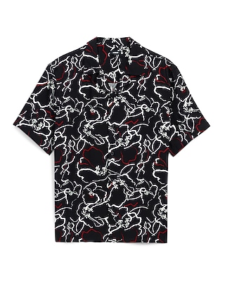 Floral Outline Short Sleeve Shirt