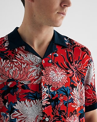 Floral Rayon Short Sleeve Shirt