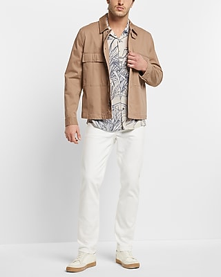 Leaf Print Rayon Short Sleeve Shirt