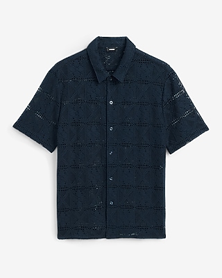Textured Floral Short Sleeve Sweater Polo