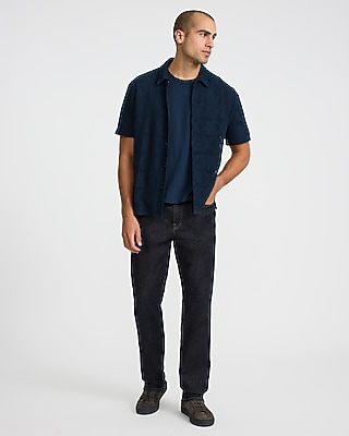 Textured Floral Short Sleeve Sweater Polo