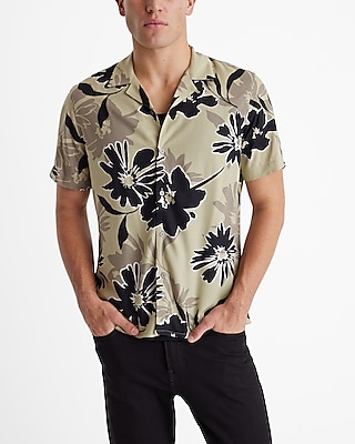floral rayon short sleeve shirt