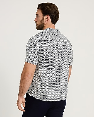 Geo Striped Camp Collar Short Sleeve Shirt
