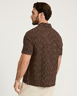 Space Dye Linen Cotton Short Sleeve Shirt