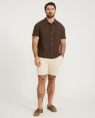 Space Dye Linen Cotton Short Sleeve Shirt