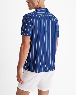 Striped Cotton Stretch Short Sleeve Shirt