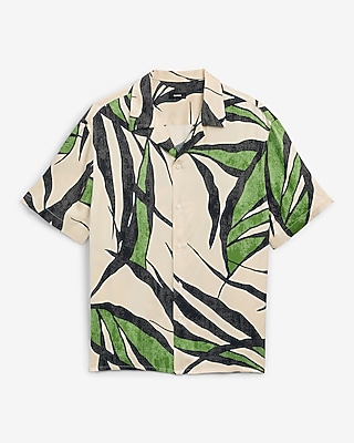 Abstract Floral Palm Short Sleeve Resort Shirt