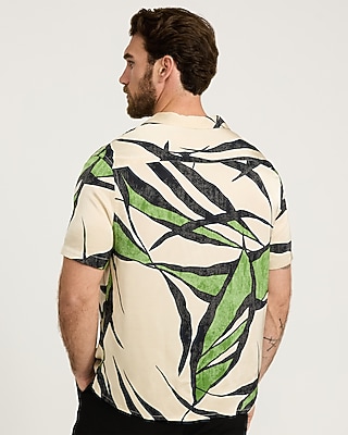 Abstract Floral Palm Short Sleeve Resort Shirt
