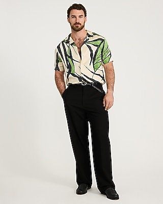 Abstract Floral Palm Short Sleeve Resort Shirt