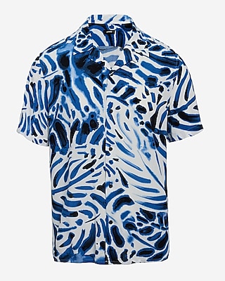 Painted Ferns Rayon Short Sleeve Shirt