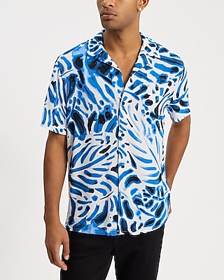 Painted Ferns Rayon Short Sleeve Shirt