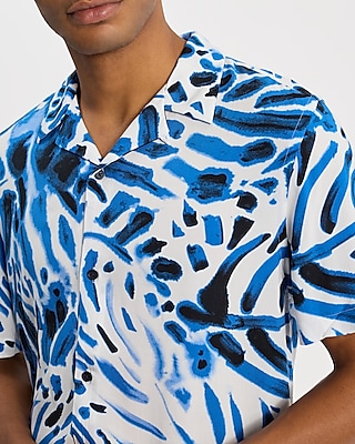 Painted Ferns Rayon Short Sleeve Shirt