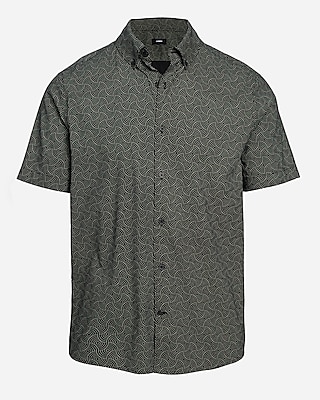 Geo Circles Cotton Stretch Short Sleeve Shirt