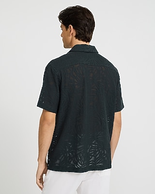 Lace Eyelet Floral Short Sleeve Shirt