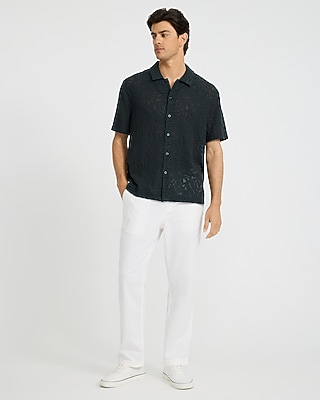 Lace Eyelet Floral Short Sleeve Shirt