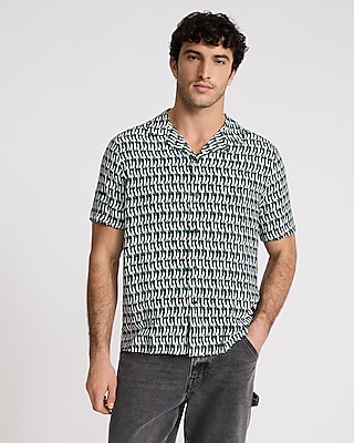 Geo Rayon Short Sleeve Shirt