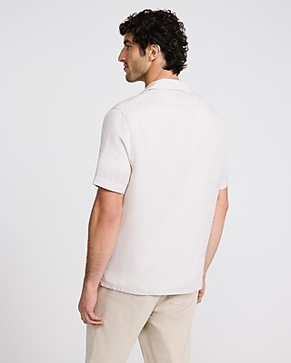Double Pocket Linen-Blend Short Sleeve Shirt