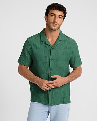 SYUMAN 24SS Crochet Short Sleeve Shirt ⁡ SYUMAN 24SS Crochet Short Sleeve Shirt ⁡