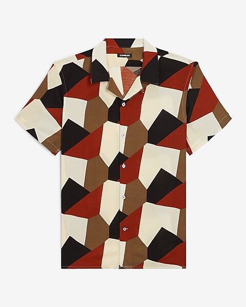 Zara Men's Abstract Print Textured Shirt