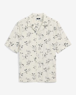 Floral Stamp Short Sleeve Shirt