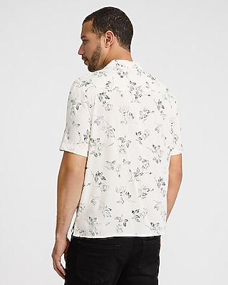 Floral Stamp Short Sleeve Shirt