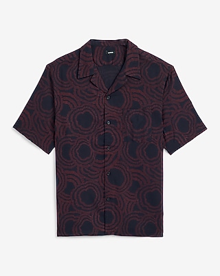 Large Abstract Camp Collar Short Sleeve Shirt