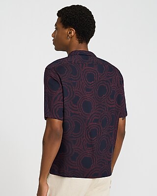 Large Abstract Camp Collar Short Sleeve Shirt